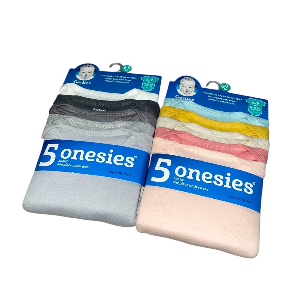 Gerber Baby Onesies – Assorted Packs (6-9 Months)